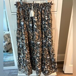 Floral Black and Cream Women's Skirt